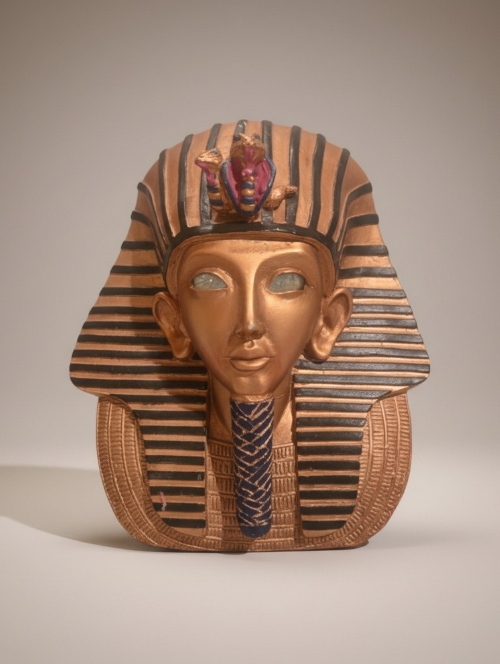 Egyptian Pharaoh Mask Bust - Gold and Black Decorative Statue